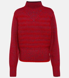Меланжевый свитер из смесовой шерсти VICTORIA BECKHAM, красный
