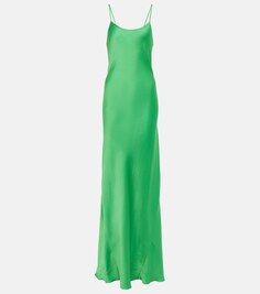 Атласное платье VICTORIA BECKHAM, зеленый