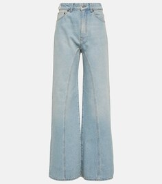 Широкие джинсы Bianca с высокой посадкой VICTORIA BECKHAM, синий