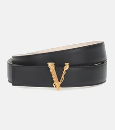 Кожаный ремень Virtus Versace, черный
