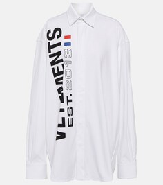 Рубашка из хлопка с принтом VETEMENTS, разноцветный