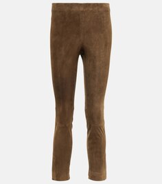 Замшевые брюки VINCE, коричневый