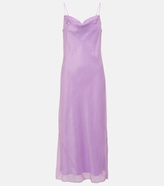 Шелковое платье-комбинация VINCE, фиолетовый