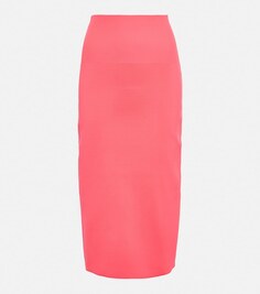 Трикотажная юбка миди с завышенной талией VB Body VICTORIA BECKHAM, розовый
