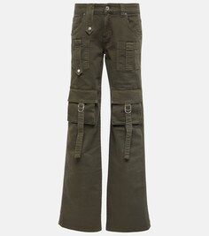 Джинсовые брюки карго с низкой посадкой BLUMARINE, зеленый