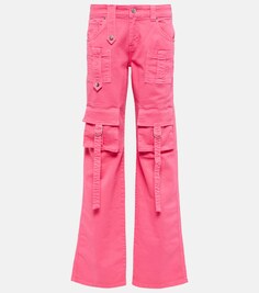 Джинсовые брюки карго с низкой посадкой BLUMARINE, розовый