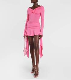 Мини-юбка из джерси с оборками BLUMARINE, розовый