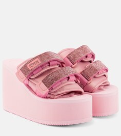 Декорированные шлепанцы X Suicoke Moto на платформе Blumarine, розовый