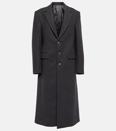 Однобортное шерстяное пальто WARDROBE.NYC, серый