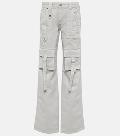 Джинсовые брюки карго с низкой посадкой BLUMARINE, серый