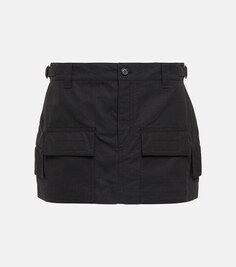 Хлопковая мини-юбка карго WARDROBE.NYC, черный