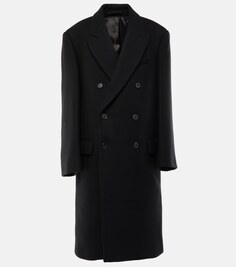 Двубортное шерстяное пальто WARDROBE.NYC, черный