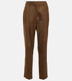 Прямые брюки Virago из натуральной шерсти с высокой посадкой BLAZÉ MILANO, бежевый