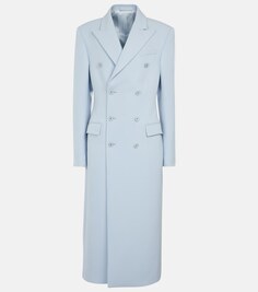 Двубортное шерстяное пальто WARDROBE.NYC, синий