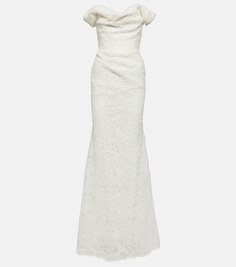 Свадебное кружевное платье Nova Cora с открытыми плечами VIVIENNE WESTWOOD, белый