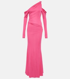 Платье макси с вырезом на одно плечо BLUMARINE, розовый