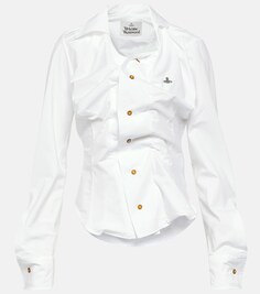 Рубашка Drunken из хлопкового поплина со сборками Vivienne Westwood, белый