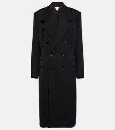 Двубортное шерстяное пальто BOTTEGA VENETA, черный