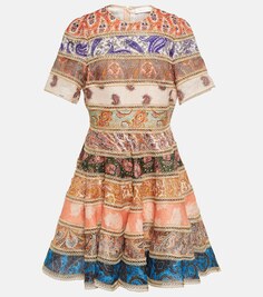Мини-платье Devi Spliced с принтом ZIMMERMANN, разноцветный
