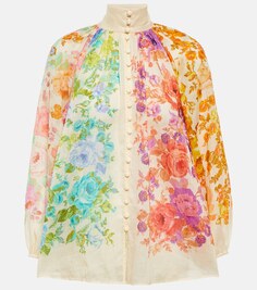 Блуза рами с цветочным принтом ZIMMERMANN, разноцветный