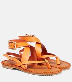 Кожаные сандалии на ремешках Zimmermann, оранжевый
