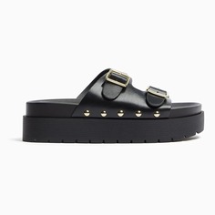 Сандалии Bershka Buckled Platform, черный