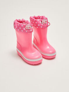 Эластичные резиновые сапоги на шнуровке с принтом для маленьких девочек LCW Steps