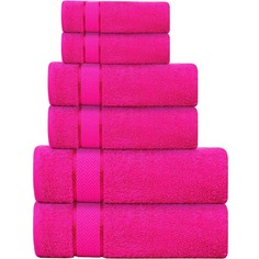 Набор полотенец Craftberry Luxury Cotton, 6 предметов, ярко-розовый