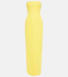 Жаккардовое платье макси Laelia с цветочным принтом EMILIA WICKSTEAD, желтый