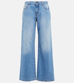 Широкие джинсы Eglitta со средней посадкой THE ROW, синий