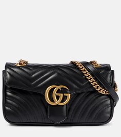 Сумка через плечо с логотипом GG Marmont Gucci, черный
