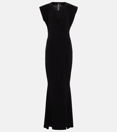 Платье макси с V-образным вырезом NORMA KAMALI, черный