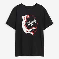 Футболка H&amp;M Printed Cotton Los Angeles, черный H&M