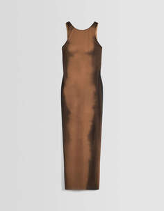 Платье Bershka Sleeveless Long, коричневый
