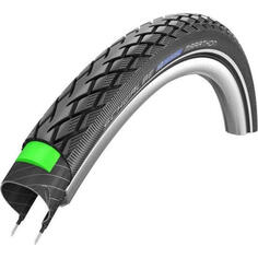 Проволочная шина Marathon — 28x1 1/2 дюйма — GreenGuard — светоотражающие полосы — черная SCHWALBE, черный / серебристый / зеленый