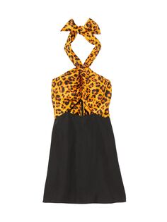Короткое леопардовое платье Sandro, оранжевый