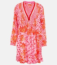 Мини-платье Ola с цветочной вышивкой POUPETTE ST BARTH, розовый
