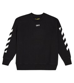 Толстовка из хлопка с принтом Off-White, черный