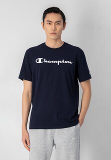 Футболка с принтом Champion, темно-синий