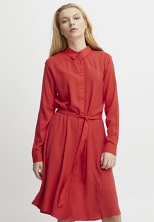 Платье-рубашка ICHI, красный