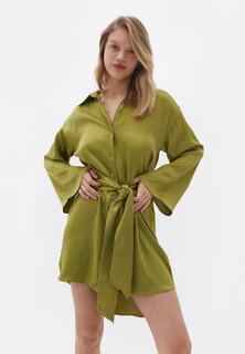 Платье-рубашка OXXO, бутылочно-зеленый