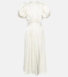 Атласное платье миди с открытой спиной ROTATE BIRGER CHRISTENSEN, белый