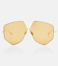 Солнцезащитные очки в массивной оправе V-Hexagon Valentino, желтый