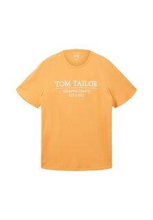 Футболка с принтом TOM TAILOR, оранжевый