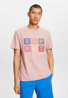 Футболка с принтом Esprit, розовый меланж