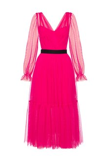 Коктейльное платье Swing Fashion, розовый неон