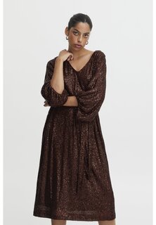 Коктейльное платье ICHI, коричневый