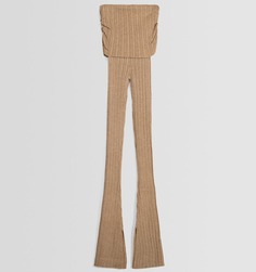 Леггинсы Bershka Knit, светло-коричневый