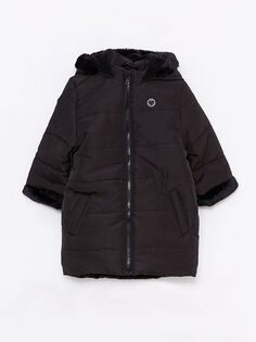 Пальто для девочки с капюшоном и длинными рукавами LCW Eco