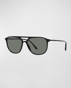 Солнцезащитные очки-авиаторы из ацетата с логотипом Giorgio Armani